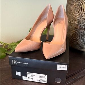 INC International Concepts Women's Kenjayp Nude Patent Stiletto Heels